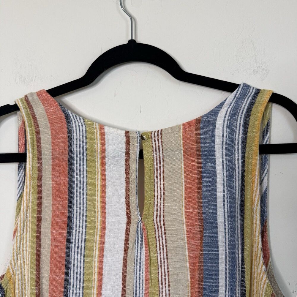 Hurley NWT Linen Blend Large Striped Sleeveless Romper Travel Vacation Beachy - Picture 9 of 13